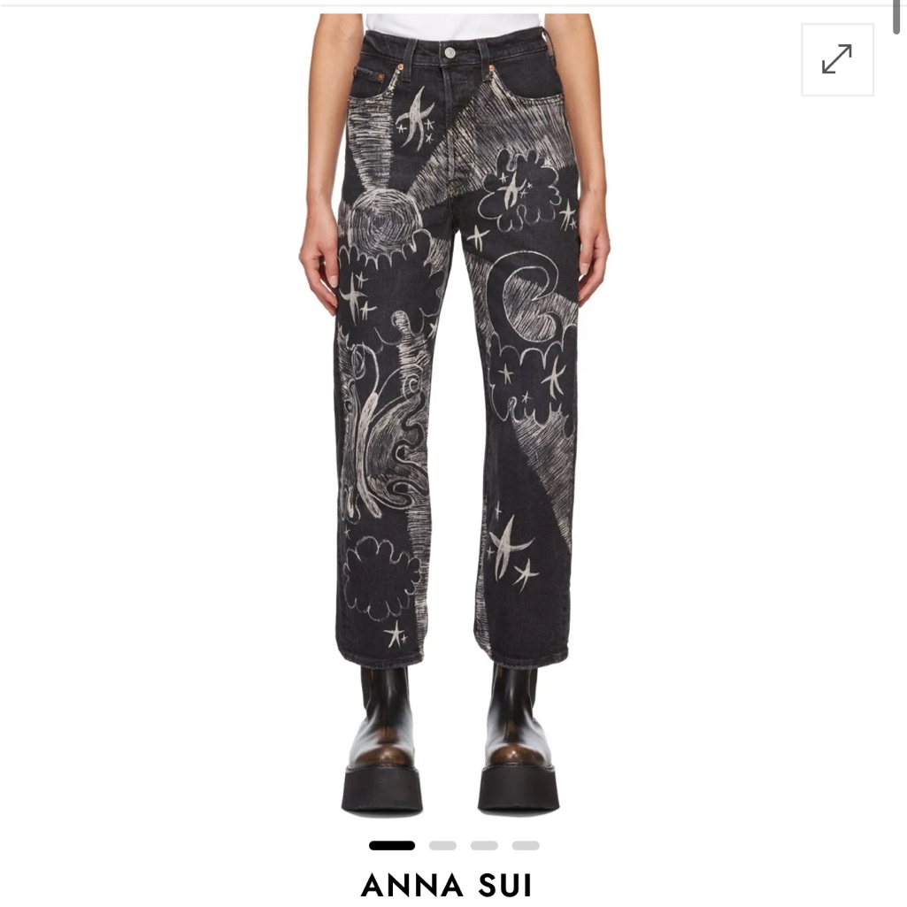 Anna Sui Anna Castellano Edition Hand Painted Cosmic Jeans Levi’s Size 27